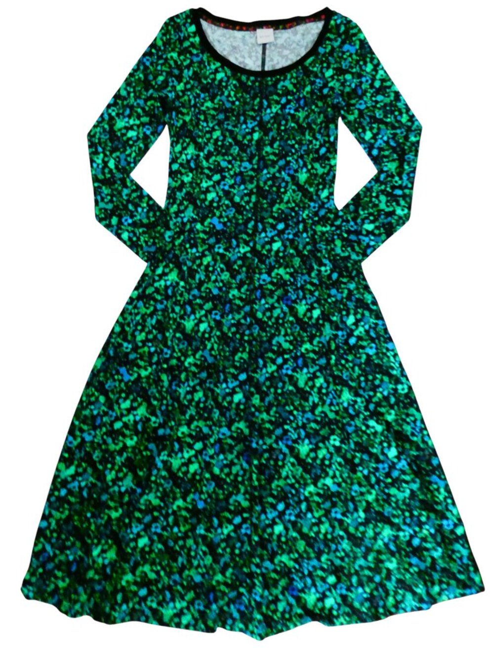 PAUL SMITH printed jersey midi dress sz S fit & flare - Picture 4 of 5